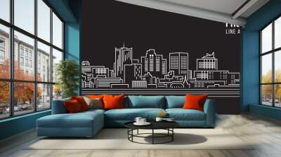 Cityscape Building Line art Vector Illustration design - Phoenix city Wall mural