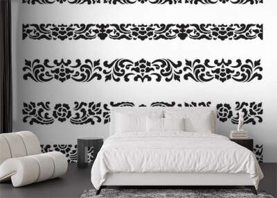 line pattern asian traditional art design vector set, thai traditional design (lai thai pattern) Wall mural