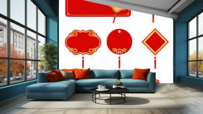 Red and gold Banner label for chinese new year vector set design Wall mural