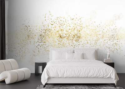 Gold sparkle splatter border . Gold Foil Frame Gold brush stroke on transparent background.	 Wall mural