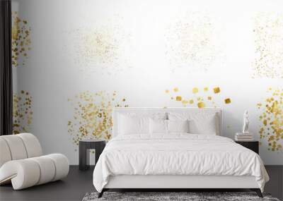 Gold Texture. Set gold dust Light Golden Confetti. Golden Illustration Backdrop. Design Element.  Wall mural