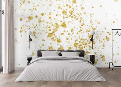 Golden frame splatter gold design element.Golden shiny. Wall mural