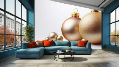 beautiful christmas balls banner with text space Wall mural