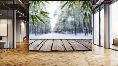 Blue monday concept with natural winter tree branch snow background. Blue Monday in January the most depressing day of the year. Sad, loneliness, depression concept Wall mural