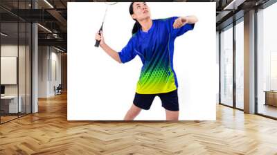 badminton player in action Wall mural