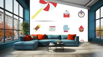 Candy cane 2 colored line icon. Universal set of christmas for website design and development, app development Wall mural