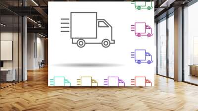 Fast delivery multi color icon. Simple thin line, outline vector of logistics icons for ui and ux, website or mobile application Wall mural