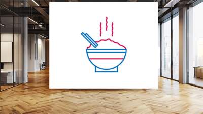 Japan, rice icon. Element of Japan culture. Thin line 2 color icon for website design and development, app development. Premium icon Wall mural