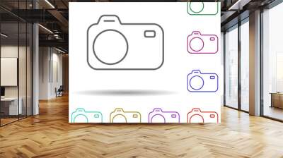 Photo camera multi color icon. Simple thin line, outline vector of web icons for ui and ux, website or mobile application Wall mural