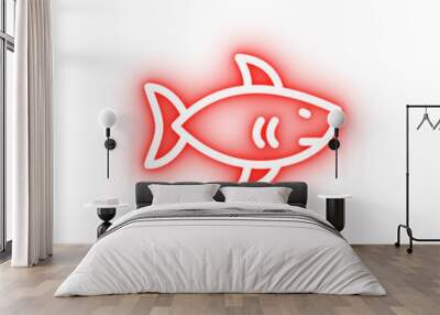 shark neon icon Wall mural