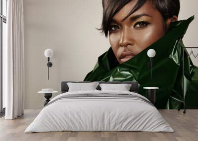 closeup portrait of a black woman Wall mural