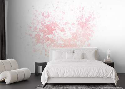 Hand painted watercolor pink splatter texture isolated on the wh Wall mural