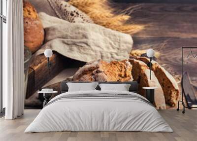 Homemade rustic bread Wall mural