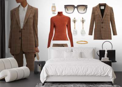 mood board fashion clothes, outfit, clothes collage Wall mural