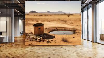 an empty water well, illustrating the dire consequences of water scarcity in the African region Wall mural