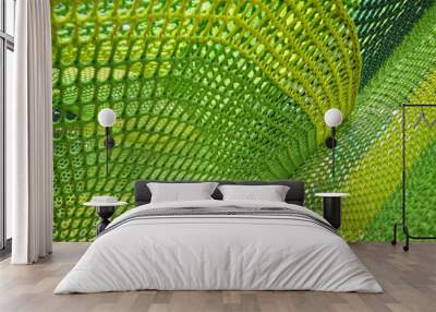 texture mesh woven in a children's climbing center bright green macro Wall mural