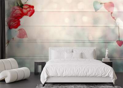 red roses valentine's day love background Wall mural