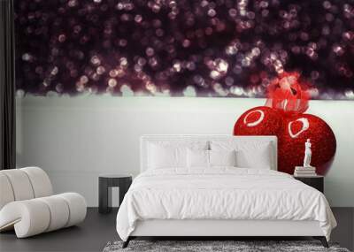 valentine's day love holiday concept hearts on abstract blurred background Wall mural