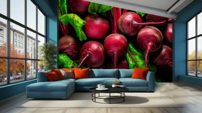 beetroots close up background Wall mural