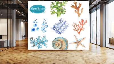 Set of marine objects Wall mural