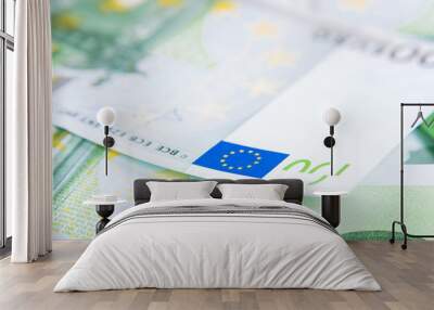 One hundred euro banknote union closeup Wall mural