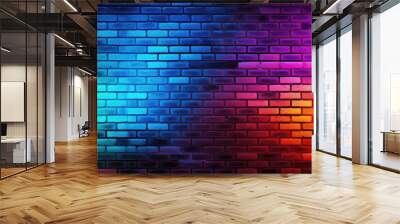 A Brick Wall With A Multicolored Pattern On It Wall mural