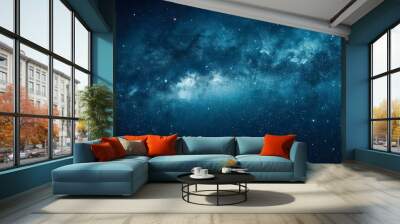 Abstract astrology wallpaper with dark nature elements and starry night sky design . Concept Astrology, Nature, Abstract, Dark Theme, Starry Night Sky Wall mural