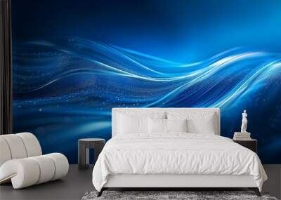 Abstract blue motion background with light speed design and modern wave texture. Concept Motion Graphics, Abstract Design, Blue Theme, Light Speed Effect, Modern Wave Texture Wall mural