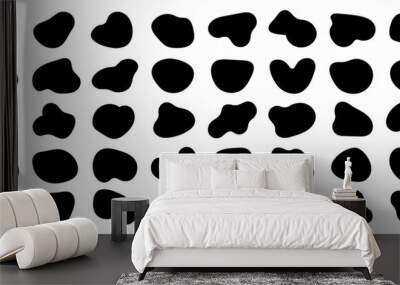 Amoeba, irregular blob shape illustration set Wall mural