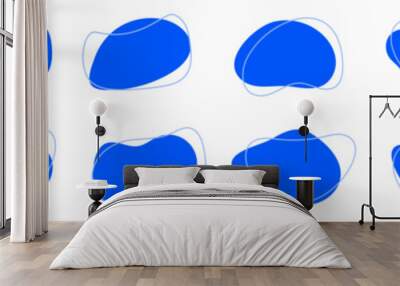 Amoeba blob, irregular shape vector illustration set Wall mural