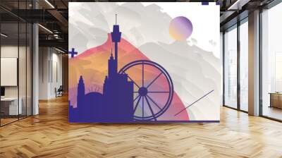 Australia Sydney skyline city gradient vector banner Wall mural