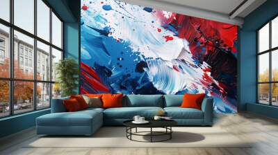 background blue, red, white Wall mural