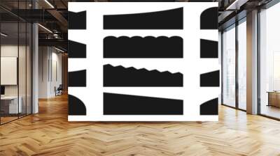 Collection of simple separator footers, modern dividers shapes for bottom of the page website Wall mural