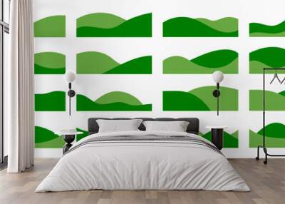 Green bush, dynamic shapes border, separator, divider collection Wall mural