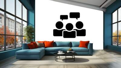 Group of people with speech bubbles, communication vector icon Wall mural