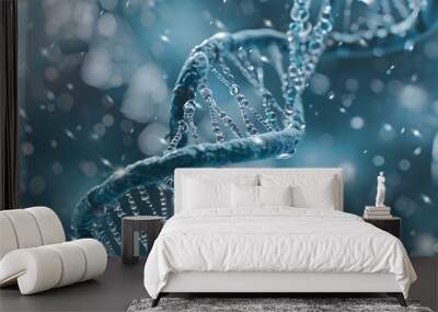 Microscopic view of a DNA molecule. Concept Microbiology, DNA Structure, Genetics, Scientific Research Wall mural