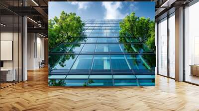 Sustainable architecture and design principles demonstrated in contemporary office building. Concept Office Building, Sustainable Architecture, Design Principles, Contemporary, Sustainable Design Wall mural