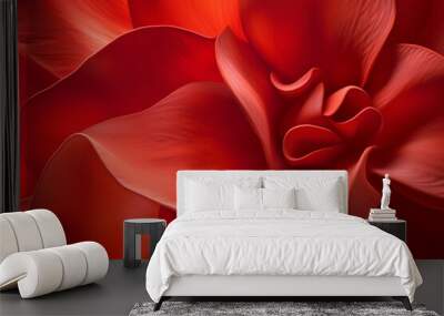 red flower close-up, natural background Wall mural