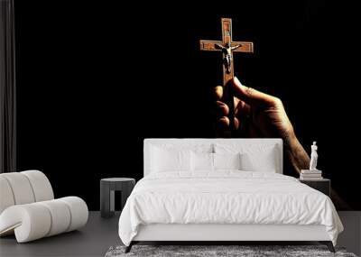 A church cross in the hand Wall mural