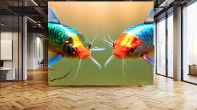 Fish in the pond macro photo Wall mural