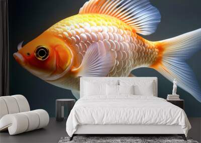 Gold swimming fish Wall mural