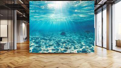 Rays of light breaking through the water Wall mural