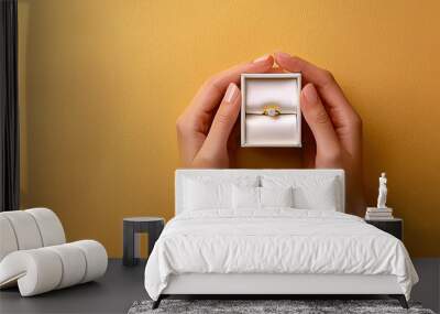 Wedding ring in hands Wall mural