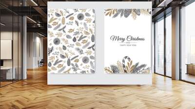 Christmas vector background. Xmas sale, holiday web banner. Wall mural