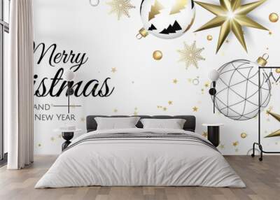 Merry Christmas web banner. Background for invitation or seasons greeting. Wall mural