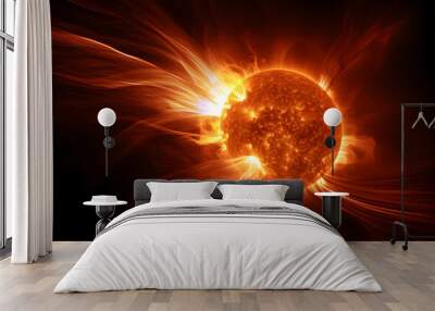 A solar flare is an explosive process of energy release in the Sun's atmosphere. Wall mural