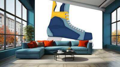 Ice skates for playing hockey. Colorful hockey skates. Shoes for sports games on ice . Sports equipment. Vector illustration isolated on a white background Wall mural