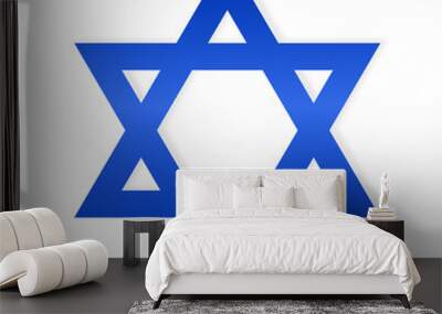 National emblem symbol of Israel Star of David in a flat style on a transparent background. Israeli symbol icon emblem. Symbol, icon, emblem, banner, background Wall mural