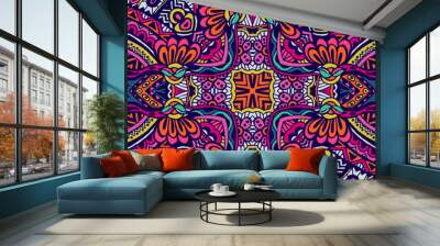 Abstract festive colorful ethnic pattern  Wall mural