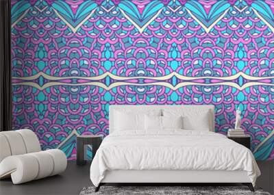 Abstract festive colorful grunge vector ethnic tribal pattern Wall mural